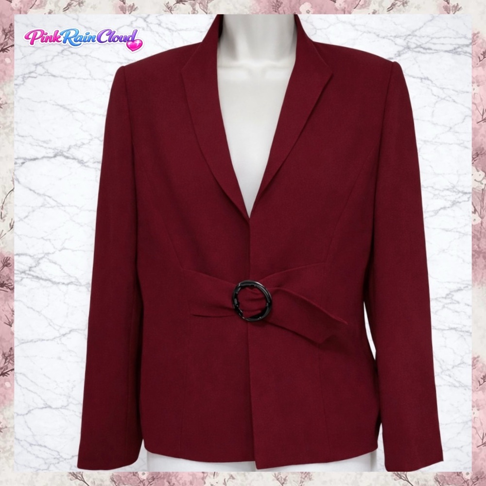 Tahari Arthur S Levine 90s Women’s Red Blazer Size 10 Classic Career